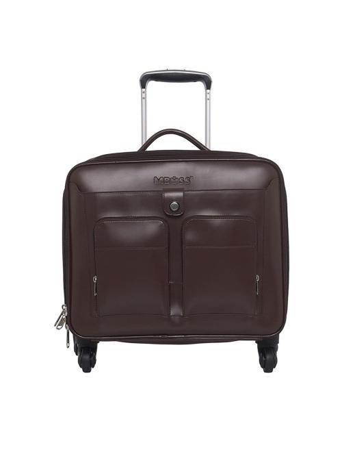 Buy Mboss Brown Faux Leather Laptop Trolley Bag, 34 L Online at Best