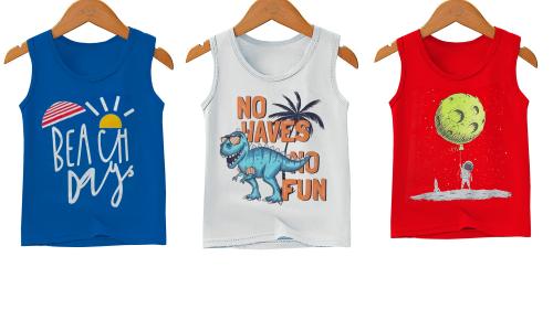 MINI MYN Cotton Blend Multicolor Vest For Boys Pack of 3 (from 3 to 4 year)