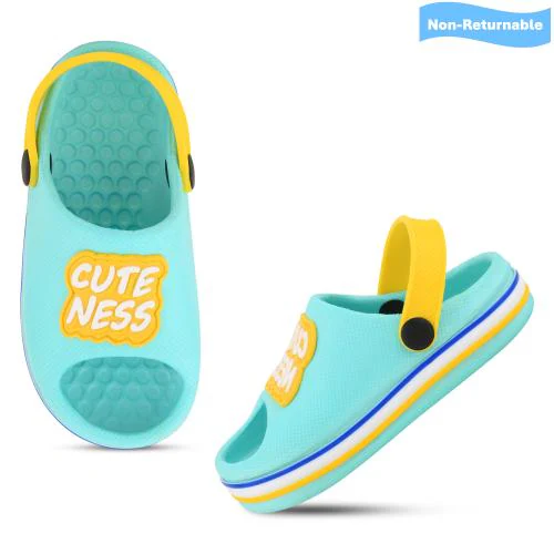 SMARTOTS Kids Stylised Comformtable Lightweight CuteNess Typographic Light Green Casual Clogs for 15 Months to 3.5 Years Boys/Girls/Toddler/Infant/Babies