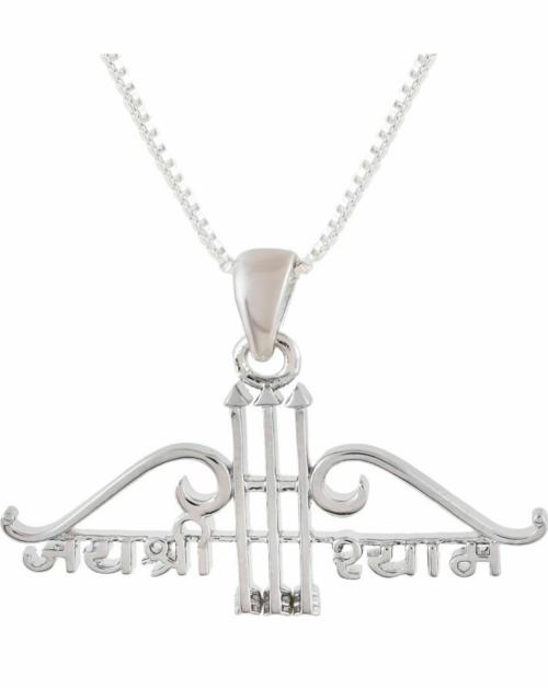 OCF RADHAMAHI PURE 925 STERLING SILVER SHREE SHYAM UNISEX PENDANT WITH CHAIN PLATINUM SILVER PENDANT