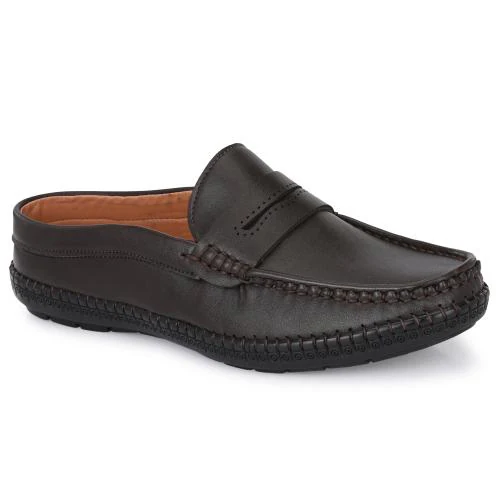 ROWLANS Men's Brown Stylish/Comfortable/Party Wear Synthetic leather Slip-On Lofers