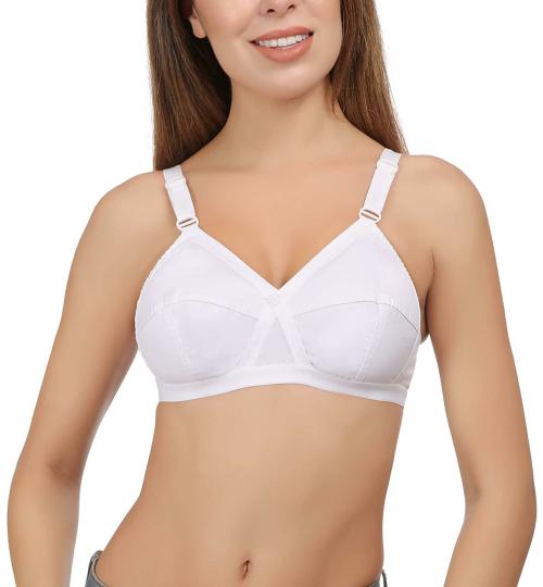 Eve's Beauty Women White 36E Cotton Bra (36E)