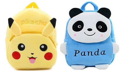 Kiddiewink Soft Plush Cartoon School Backpack Bag For Kids (2 to 6 Years) Pack of 2