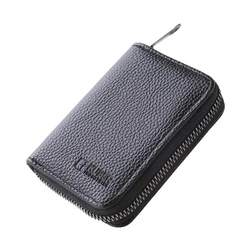 Kuber Industries Black Leather Card Holder Wallet For Men Women