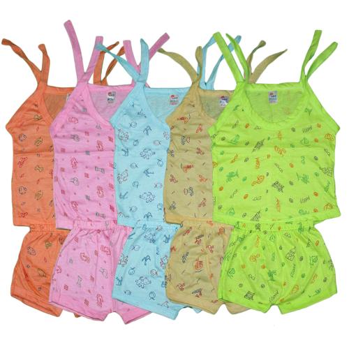 Peerless Wear Newborn Baby Dress Combo Pack of 5 Pure Cotton Colour Knot 3-6 Months