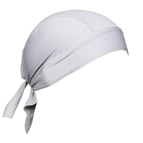 PlutoProm Cooling Helmet Liner - Do Rag/Dew Rag Skull Cap Beanie for Men - Pirate Hat Bandana & Motorcycle Head Wrap (White)