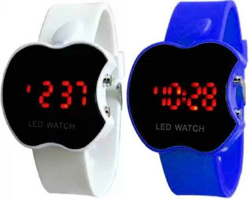 EDENSCOPE Digital Black Dial White, Blue Strap Watch For Boys And Girls (RY/426)