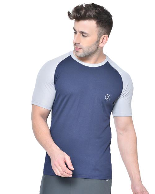 CHKOKKO Men's Round Neck Regular Dry Fit Gym Sports T-Shirt Wine Size S