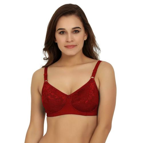 MAROON Women Maroon Solid Lace Single Bra