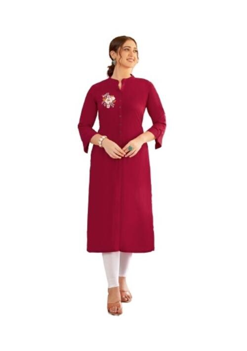 MITTOO Important Gentleman Box Maroon Kurti Embroidary & Handwork ( XL )
