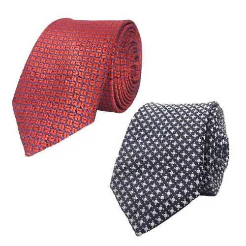 Exotique Red And Blue Microfiber Neck tie Combo For Men (ET0012MU)