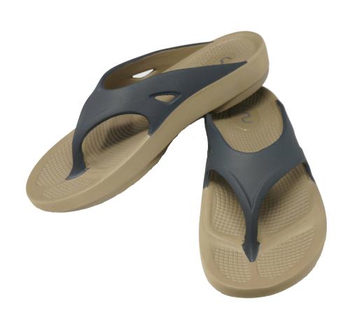 Doubleu Clasic V Shape Khaki+Grey Flip Flop For Men