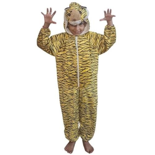 Indyragie Tiger Animal Costume Fancy Dress For Kids (Yellow)