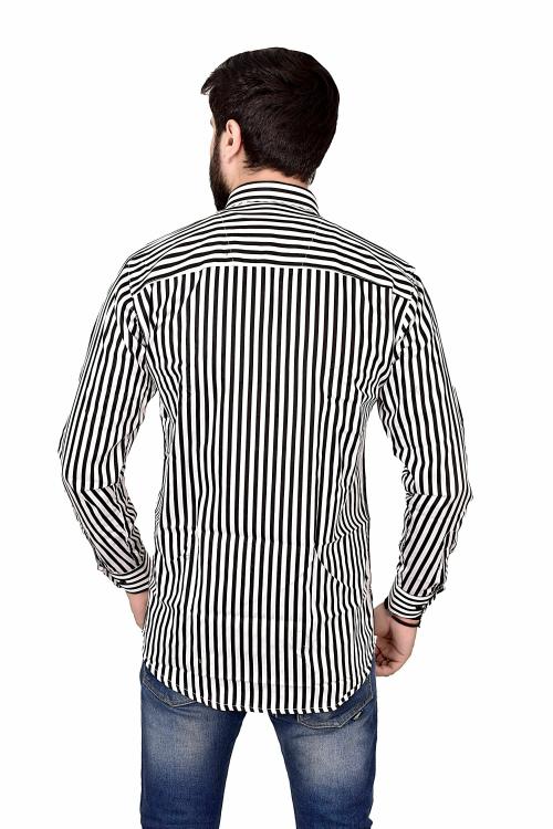 red brand Men Lining Print Shirt 1-L