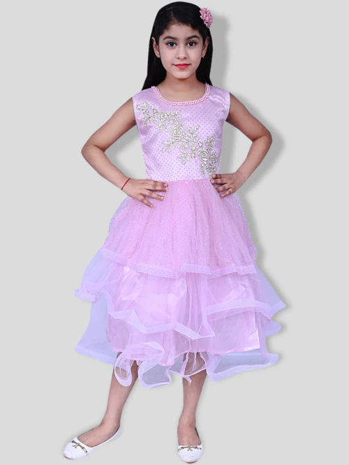 Vivek party wear pink color gown