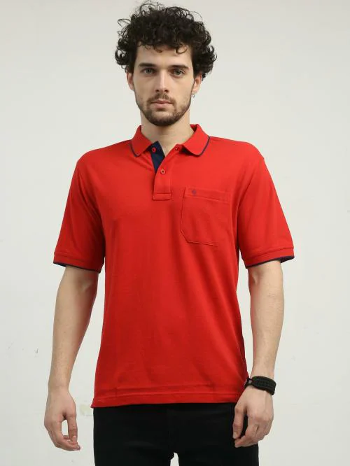 Classic Polo Solid Men Polo Neck Red T-Shirt