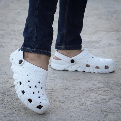 Richaleee Air Mix 499 White Black Mens Trendy Sliders for men