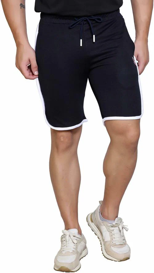 Star Fox Men Blue Solid Polycotton Shorts (XL)