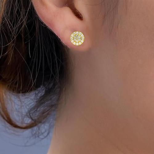 BEEZAL 14KT Real Gold & Diamond Earring for Women | Cubic Zironica | Most Stylish Shaped Earring
