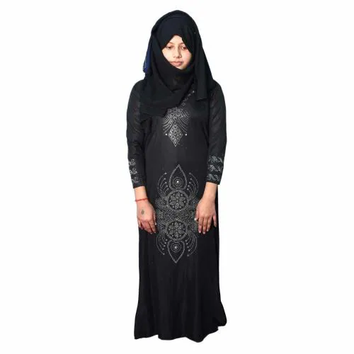 ASFIRK Women Embroidery Black Color Abaya & Burkha for kids Girls baby silk burqa ( 2 to 16 years )