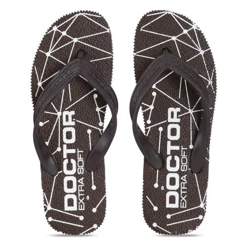 DOCTOR EXTRA SOFT Men's Hawaii Slipper- Orthopaedic and Diabetic Comfort Ortho Care, Bathroom Rubber Flip-Flops and House Slipper for Gent’s and boy’s D-01-Brown-9 UK