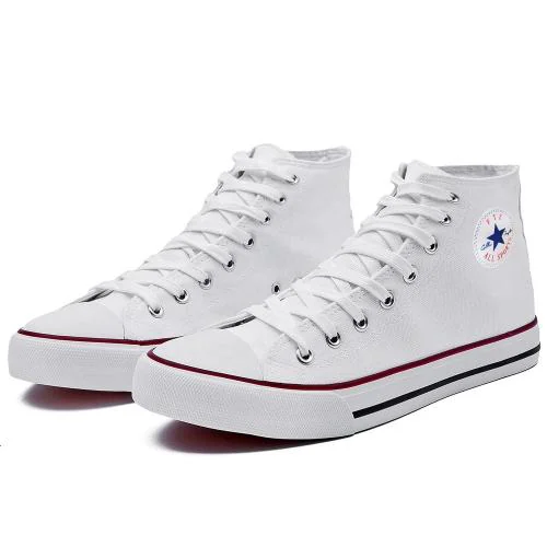 FTZ  High Top Walking, GymWear, DailyUse Casual Canvas Shoes For Men White 6