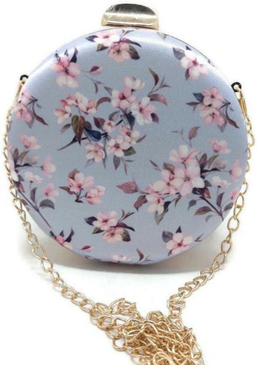 Swisni Blue Satin Clutch