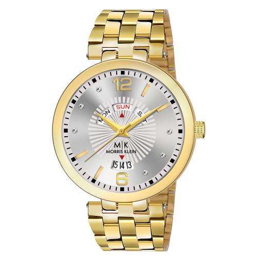 MORRIS KLEIN MK-1011 ORIGINAL GOLD PLATED DAY & DATE FUNCTIONING WATCH Analog Watch - For Men
