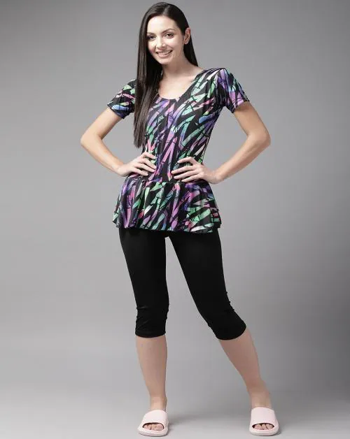 Aarika Womens PURPLE Color Nylon Swim Suit