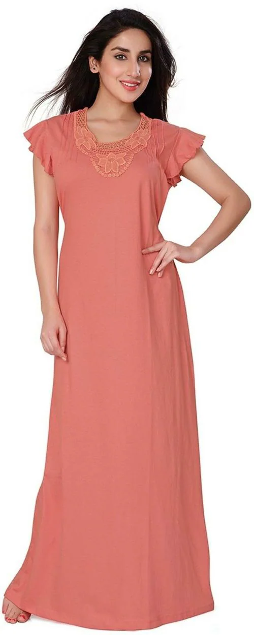 Honeydew women 100% cotton hosiery orange nighty