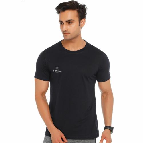 Sport Sun Round Neck Half Sleeves Cotton T-Shirt