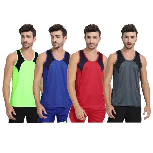FTX Drifit Mens Roundneck Sports Pack of 4 Vest (727_1-727_4-727_5-727_8)_M