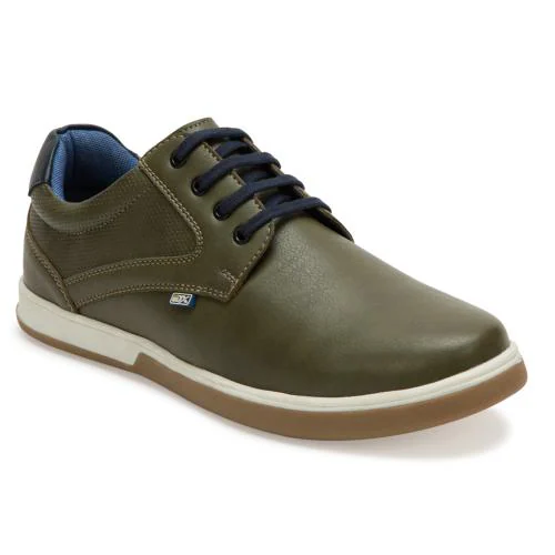 ID Men's Olive Lace-Up Casual Shoes