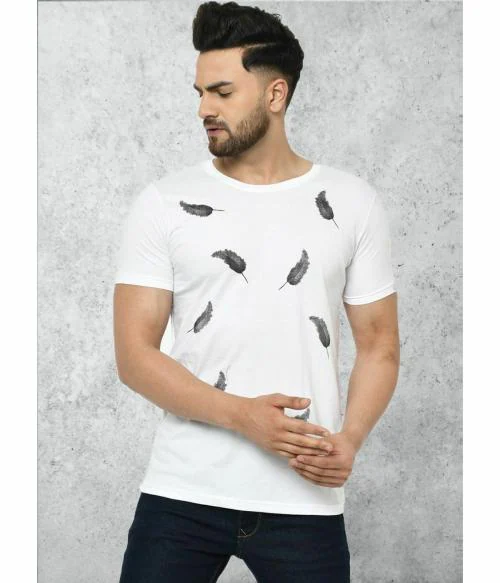 Smartees Men White Round Neck Tshirt for Men