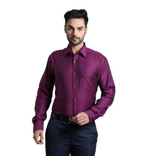 Park Avenue Men Dark Violet Formal Shirt