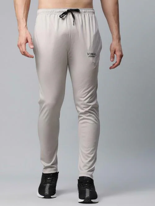 Vimal Jonney Men Grey Solid Polyester Blend Track Pants