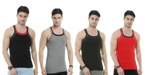 JPF Mens Vest Sleeveless - L (Multicolor,Pack of 4)