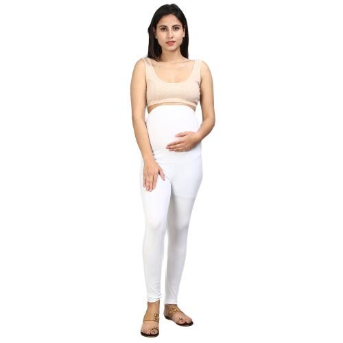 Silly Boom presents white Maternity Leggings for Women - Pregnancy Pants for women
