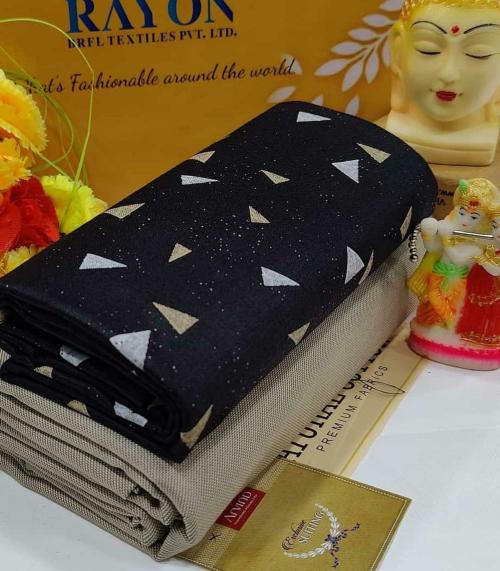 DHARMESH ENTERPRISE Men Multicolor Printed Cotton Blend Unstitched Shirt and Trouser Material (Free Size)