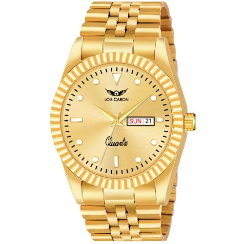 LOIS CARON LCS-8549 ORIGINAL GOLD PLATED DAY & DATE FUNCTIONING FOR BOYS Analog Watch - For Men