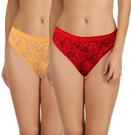 Madam Women Multicolor Bikini Panty (Pack of - 2)