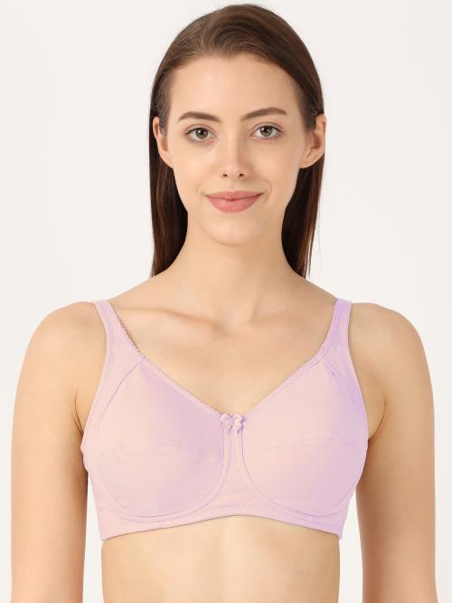 Jockey Women's Pink Solid Cotton Blend Pack of 1 Non Padded