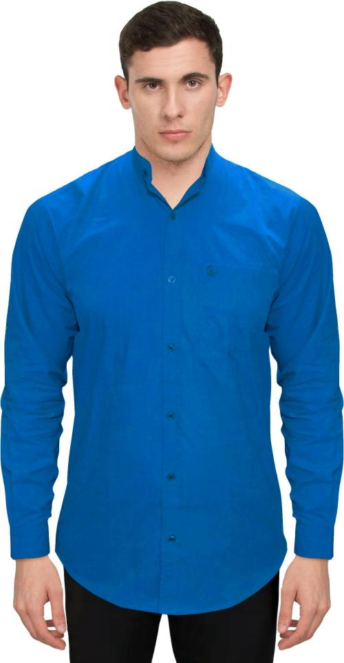 Genius Men Solid Casual Light Blue Shirt