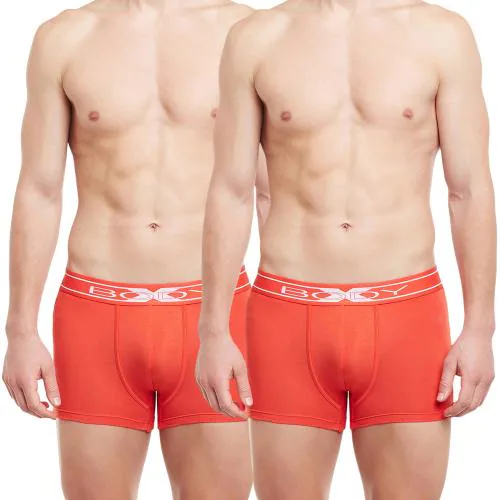 BodyX Men's Underwear Shuffle IntelliSoft Solid Trunk (Pack of 2) by Bodycare