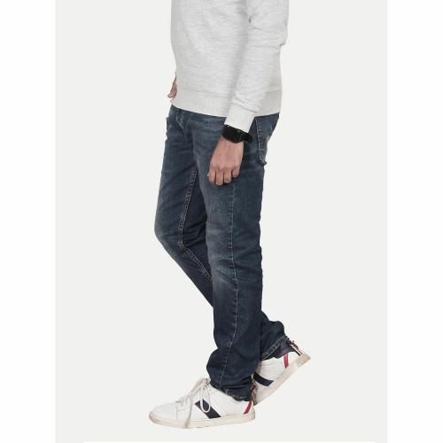 Rad Prix Men Casual Mid Blue light-washed Denim Jeans