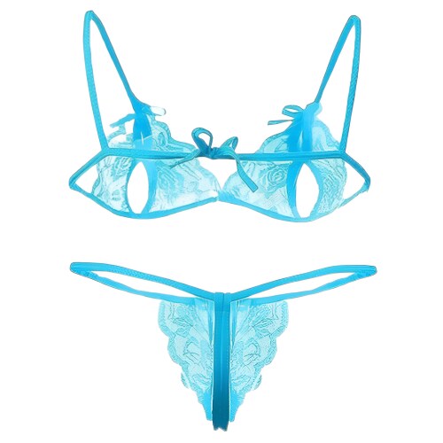 FASHION BONES Women's Babydoll Nightwear Lace Bra Panty Lingerie Set For Women | Hot & Sexy Baby Doll Dress Lingerie Set for Honeymoon, Sleepwear | Sexy Night Dress for Special Night (Light Blue)