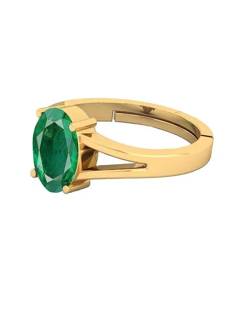 Natural Emerald Ring Certified Panna Astrological Stone for Men Women Daily-wear Ring