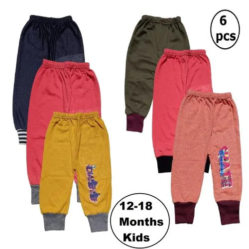 Sasta Sales Kids Cotton Pyjamas For boys| Track Pant for Boys and Girls| Everyday Pyjamas for Kids| Combo of 6 pcs||