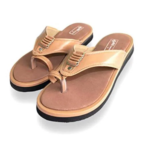 MCR Footwear Womens Diabetic Ortho Slip-on Slippers Beige