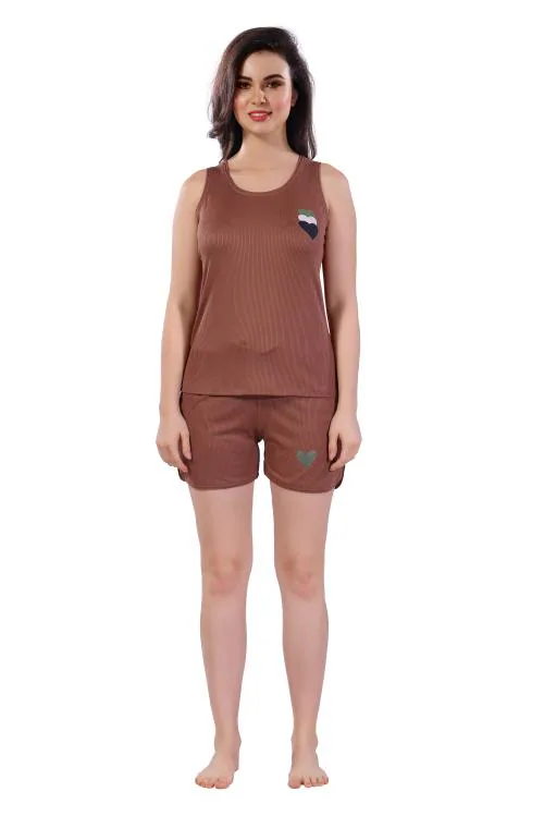 NIGHTVIEW Night Suit Set for Women Cotton,top/shorts, Night Dress, Lounge Wear, Cotton, Top and Pyjama Set for Women, Women Nightwear